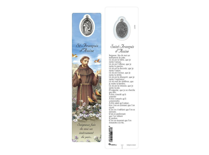 Signet plastifié avec médaille- ST FRANCOIS
