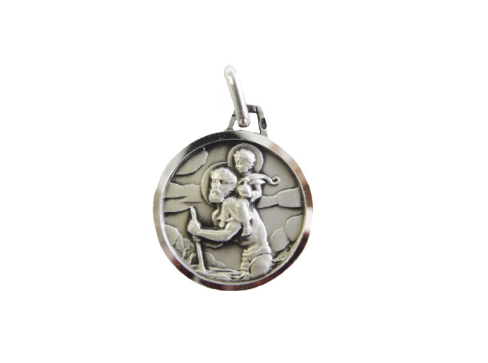 Médaille 14mm en Argent 925 - SAINT CHRISTOPHE