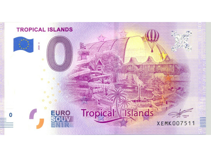 ALLEMAGNE 2020-2 TROPICAL ISLAND BILLET SOUVENIR 0 EURO TOURISTIQUE  NEUF