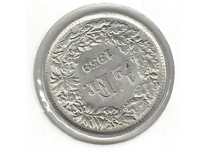 SUISSE 1/2 FRANC 1959 B
