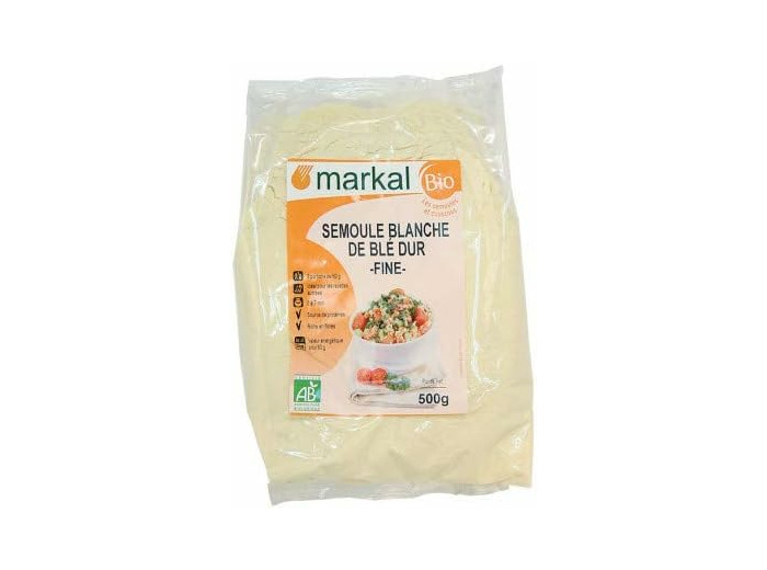 Semoule de ble dur blanche fine 500g MARKAL