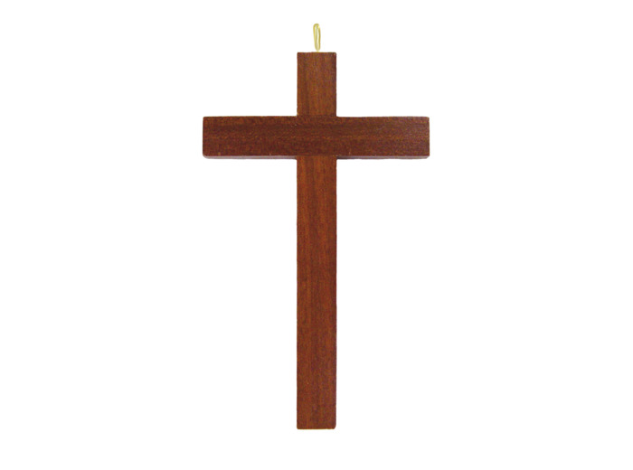Croix d'Aube 12cm en bois FONCE sans cordon