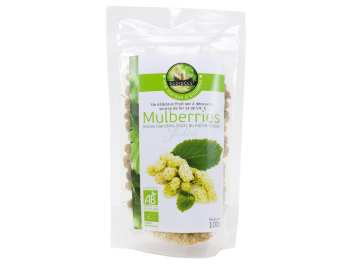 Mûres Blanches Mulberries Séchées Bio 100g