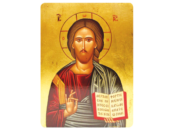Icône plate MDF 10*14cm - CHRIST PANTOCRATOR