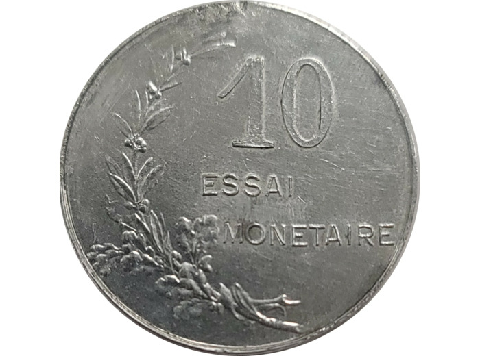 FRANCE 10 ESSAI MONETAIRE COMPAGNIE D'ALAIS 1908 TTB (G268.2)