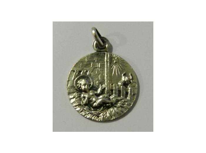 Médaille 17mm en Argent 925 - NATIVITE