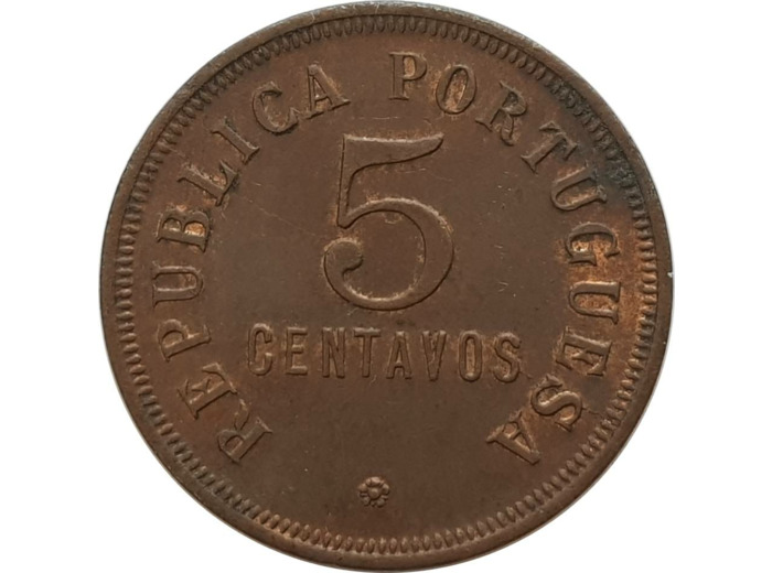 ANGOLA 5 CENTAVOS 1922 SUP- (W62) N2