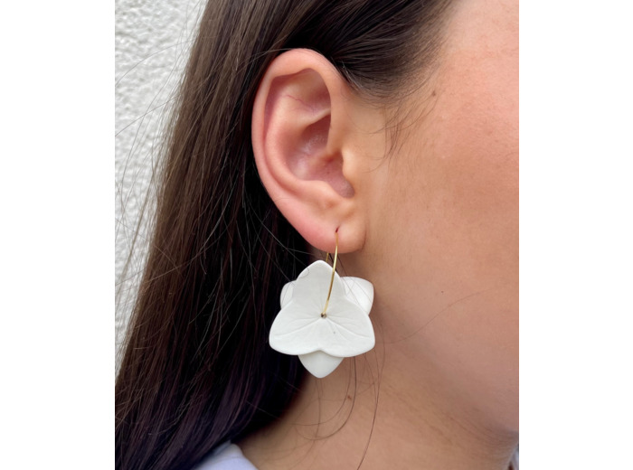 Boucles d'oreille créoles en porcelaine Marie Courtillat