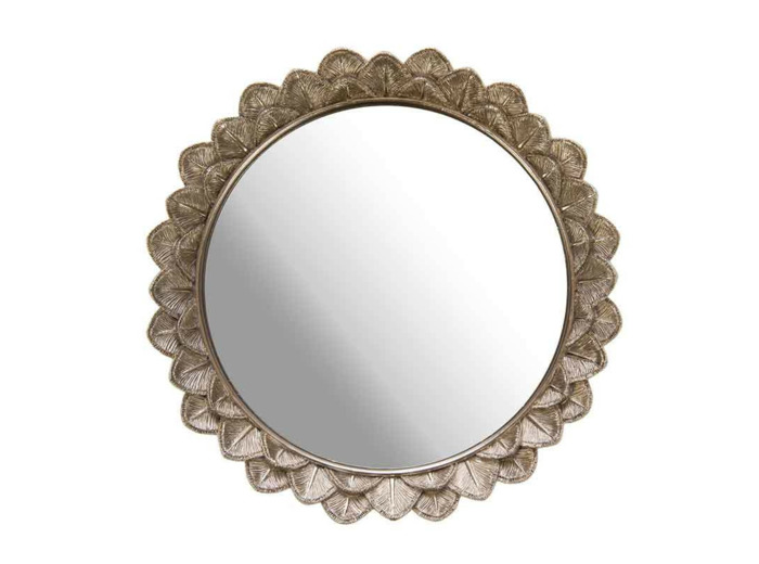 Plateau miroir Léon doré 23x3x23cm