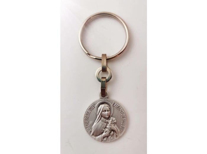 Porte-Clefs en Métal Argenté 25mm - STE THERESE
