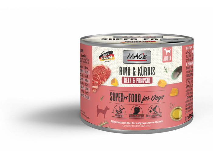 MAC's humide pour chien au boeuf & la citrouille - 200g