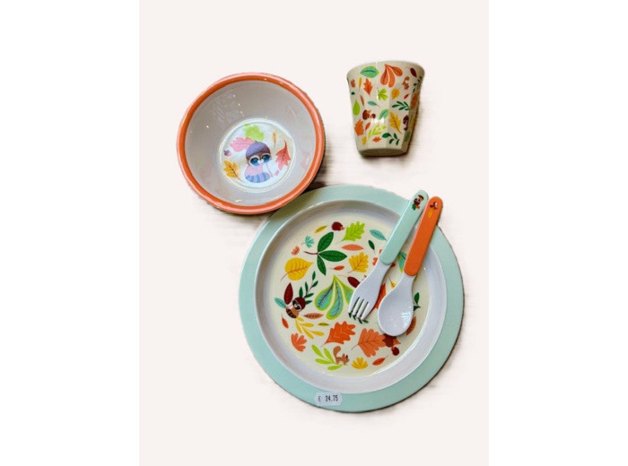 COFFRET REPAS EN MELANIME POUR ENFANT COLLECTION AUTOMNE