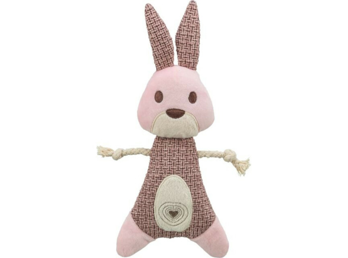 TRIXIE, Jouet peluche Lapin + corde - 24cm