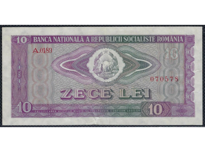 ROUMANIE 10 LEI 1966 Série A.0189 TTB+ (W94a)