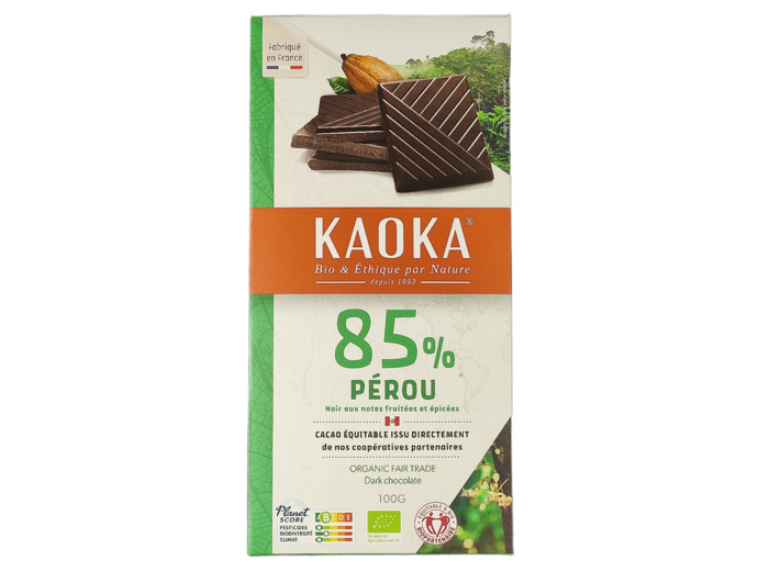 Tablette de Chocolat Noir Pérou 85% 100g Bio