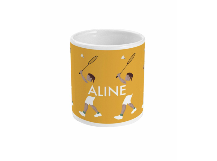 Tasse ou mug "Joueuse de badminton" - personnalisable