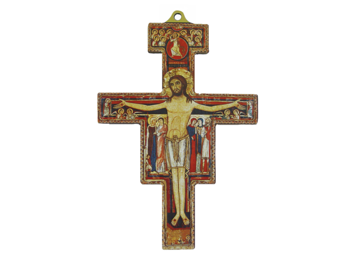 Croix de Saint Damien en Bois 14,5cm