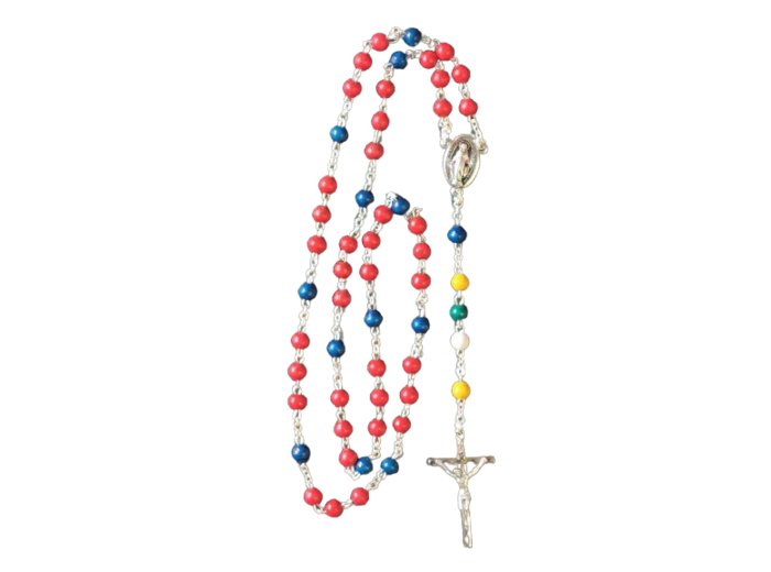 Chapelet des Ames du Purgatoire sur Chaine - Perles bois 5mm + Livret