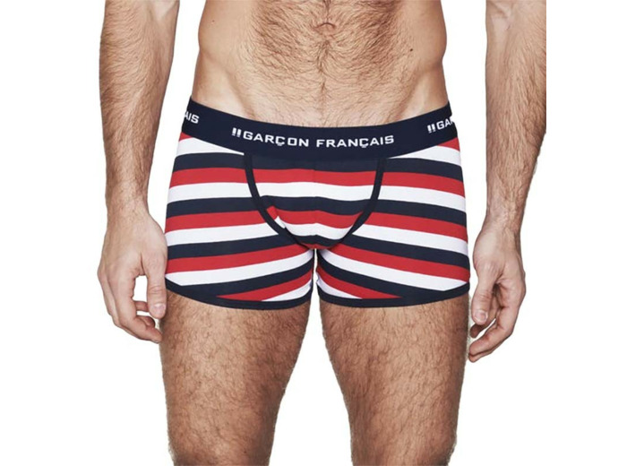 Boxer Long Garçon Français Rayures Tricolores