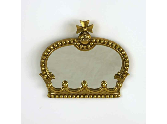 Miroir couronne résine doré 25x3x23cm