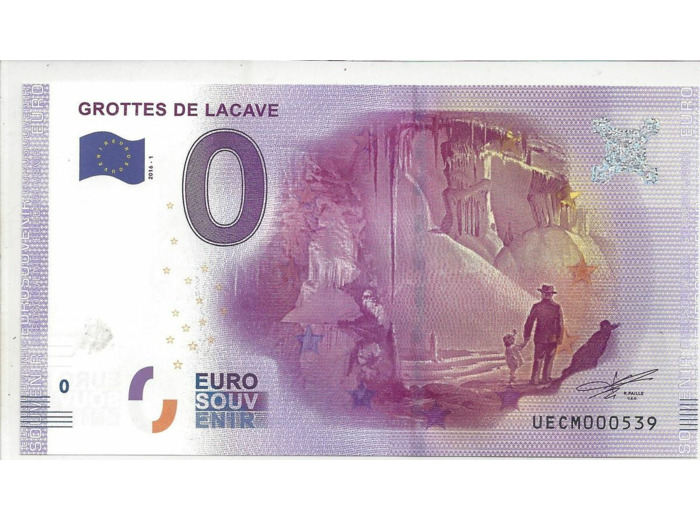 46 LACAVE GROTTES DE LACAVE 2016-1 BILLET SOUVENIR 0 EURO TOURISTIQUE NEUF