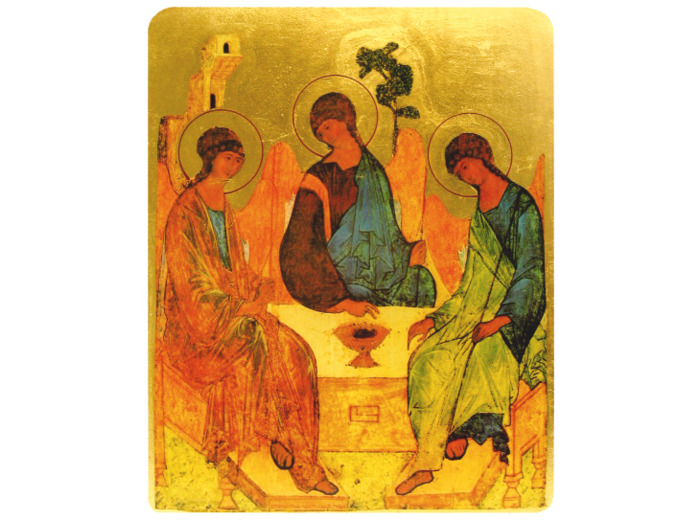 Icône plate MDF 7*9,5cm - TRINITE ROUBLEV