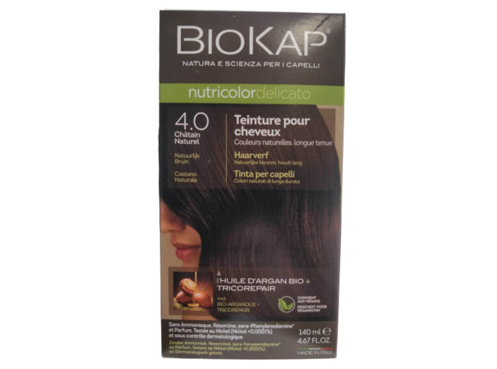 Coloration Nutricolor Delicato 4.0 Châtain Naturel-140 ml-Biokap