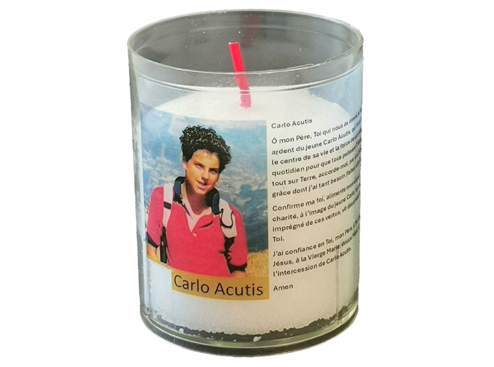 Veilleuse Carlo Acutis +Prière VS5 50/65mm. 20H