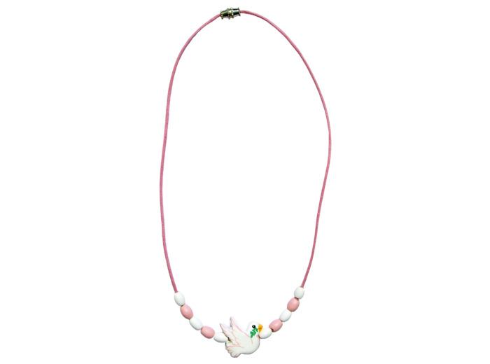 Collier Colombe Rose Environ 20cm
