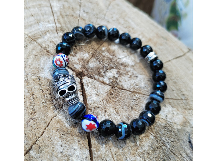 Bracelet en pierre de Sardonyx facettée Q+++