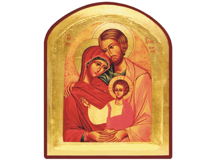 Icône dorée incurvée arrondie 18*23cm - SAINTE FAMILLE