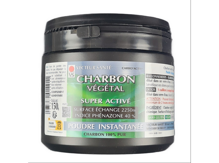 Charbon Végétal Super Activé Poudre Instantanée