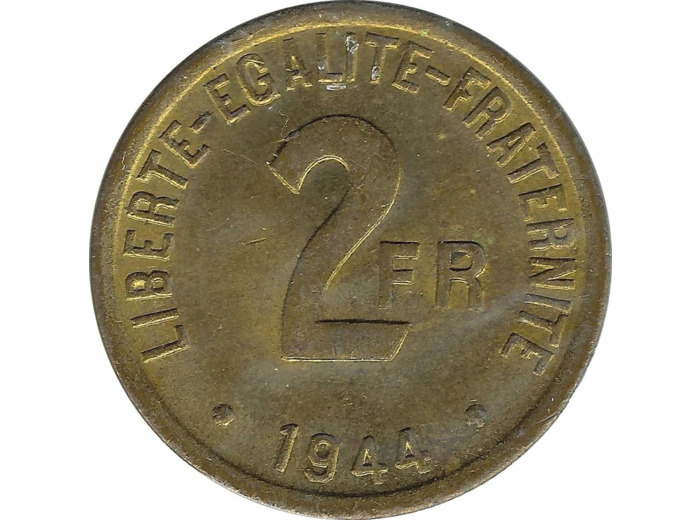 FRANCE 2 FRANCS PHILADELPHIE FRANCE LIBRE 1944 SUP