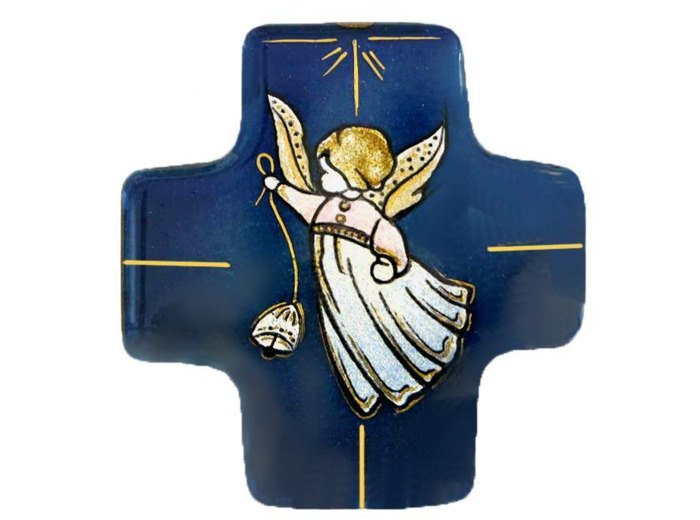 Angelot G bleu 7,7X8cm - EMAUX DU LIBAN