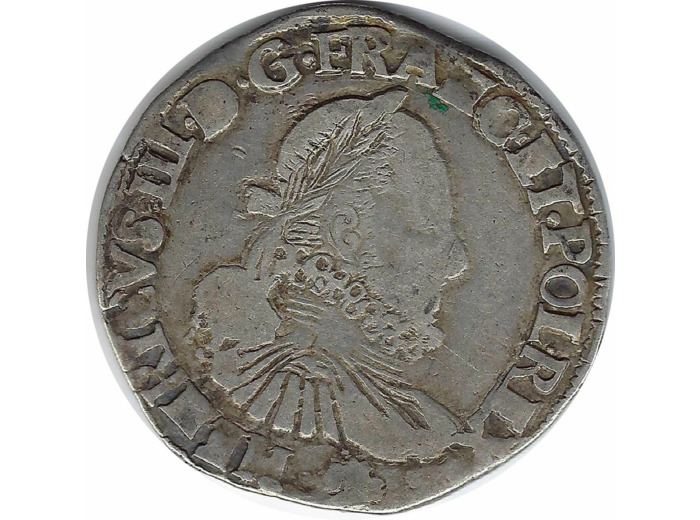 HENRI III (1574-1589) TESTON 1577 L (Bayonne) TB