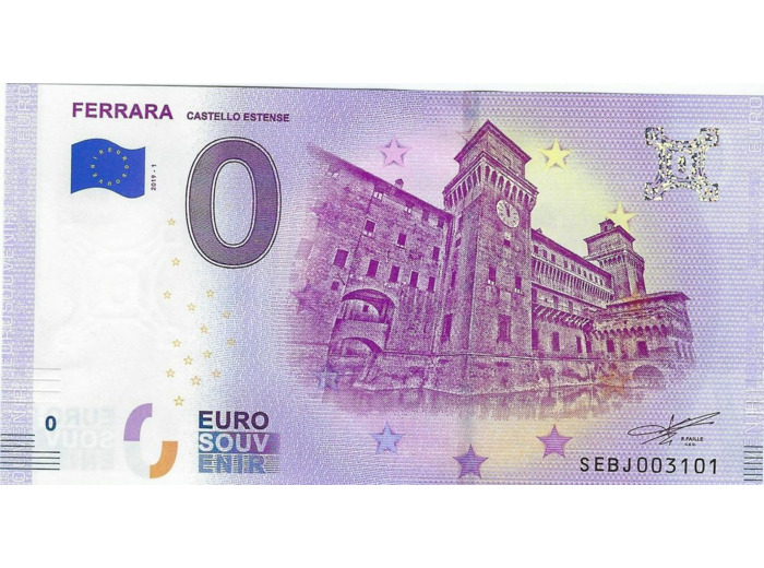 ITALIE 2019-1 FERRARA CASTELLO ESTENSE BILLET SOUVENIR 0 EURO TOURISTIQUE NEUF
