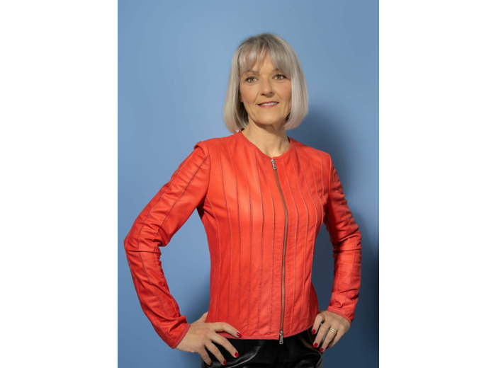 10A1 Blouson femme cuir rouge