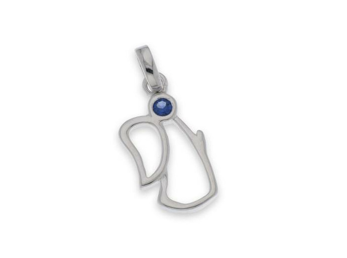 Pendentif en Argent 925- 2,5cm- ANGE zirconium bleu
