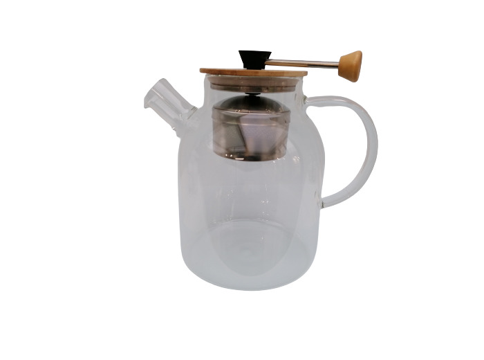 Théière en verre avec infuseur inox rétractable-1,2litres-Boutique Pleine Forme