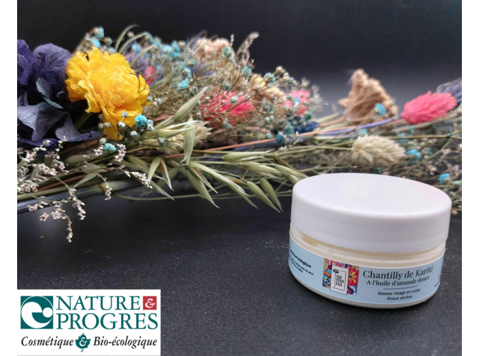 Baume visage et corps « Chantilly de karité » à l’huile d’Amande Douce BIO