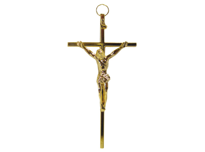 Crucifix en Métal Doré 10,5cm