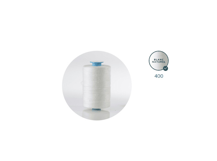 ZX 75 - 400 BLANC NATUREL FIL À COUDRE 100% POLYESTER TRÈS RÉSISTANT bobine 1000