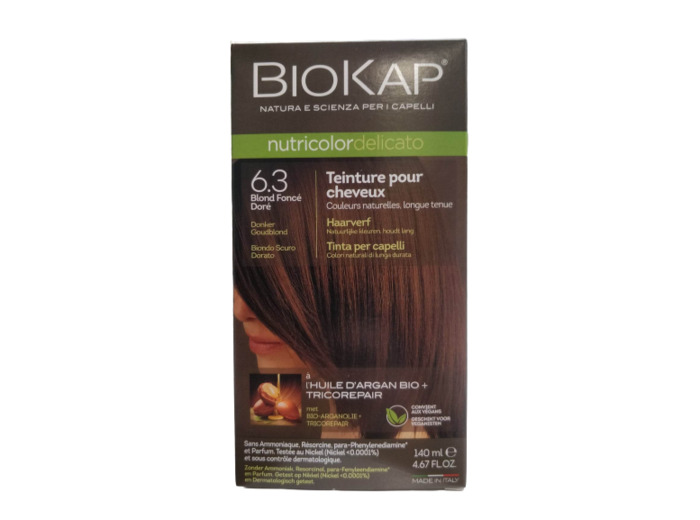 Coloration Nutricolor Delicato 6.3 Blond Foncé Doré-140ml-Biokap