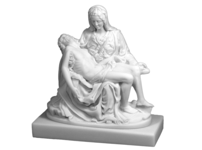 Pieta de Michel Ange -Statue en albâtre 18cm -Blanche