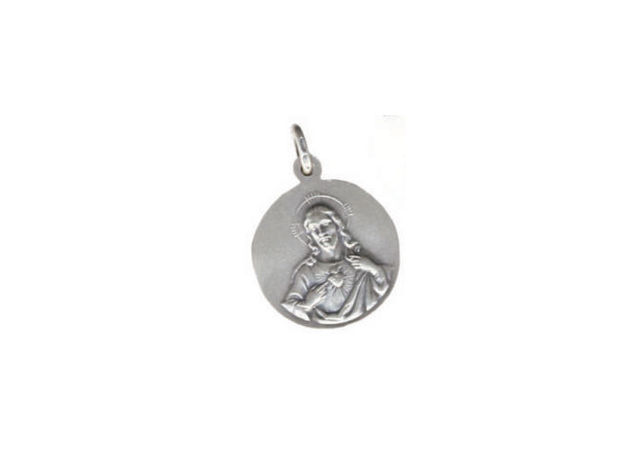 Médaille 18mm en Métal Argenté - SACRÉ COEUR