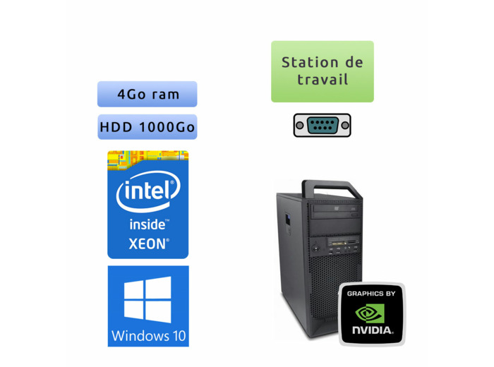 Lenovo ThinkStation S20 TW - Windows 10 - E5520 4Go 1To - Quadro 2000 - Ordinateur Tour Workstation PC