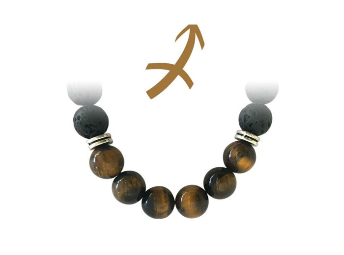 Bracelet zodiacal Œil de Tigre-Pierre du  Scorpion