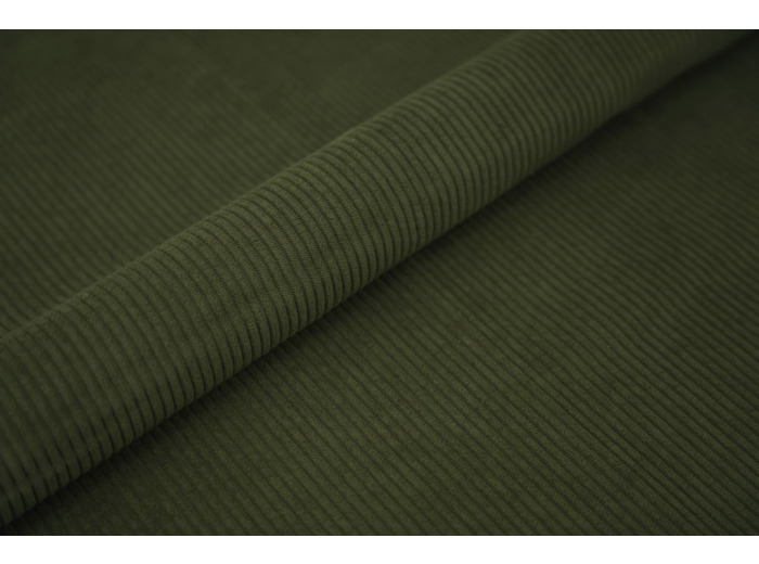 Velours cotelé fines cotes Kaki 205.20 laize 142cm 45000 tours