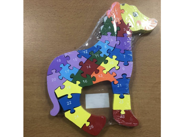 PUZZLE CHEVAL EN BOIS ALPHABET ET NUMERO NEUF