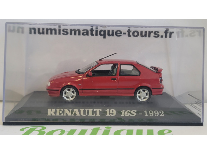 RENAULT 19 16S 1992 ROUGE 1/43 BOITE D'ORIGINE